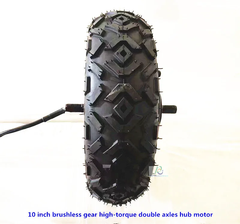 10 Inch 10x4.0-6 Tyre Brushless Gear Double Axles Low-speed High-Torque Scooter AGV Hub Motor phub-10cw