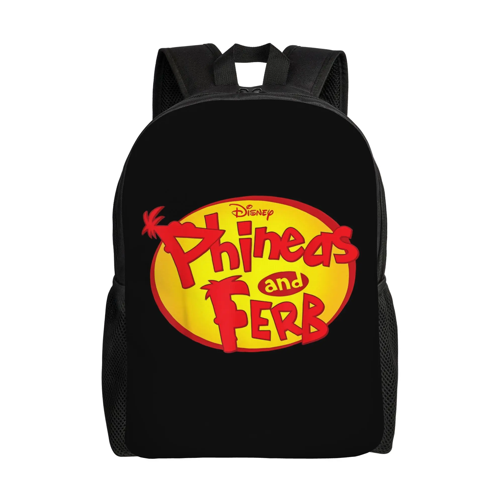 

Back to school season Oval Logo Backpack Phineas and Ferb Office Staff Vintage Backpack