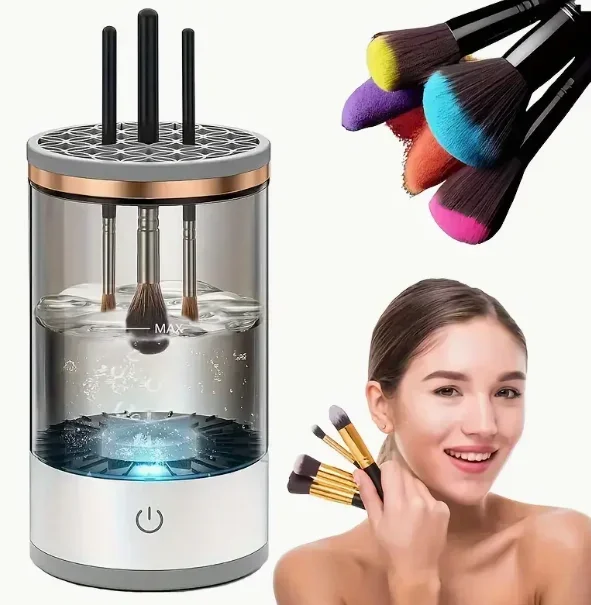 [Home Relaxation]Electric MakeupBrushCleanerwithTransparentDesignEfficient,HygienicBeautyToolforCleaningMultipleBrushesat Once