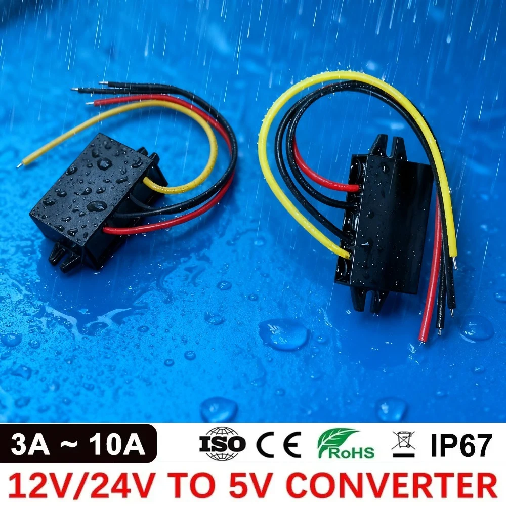 

24V 12 Volt Buck to 5 Volt LED Power Supply Regulator 12V 24V to 5V 3A 5A 10A Step Down DC DC Converter for Cars