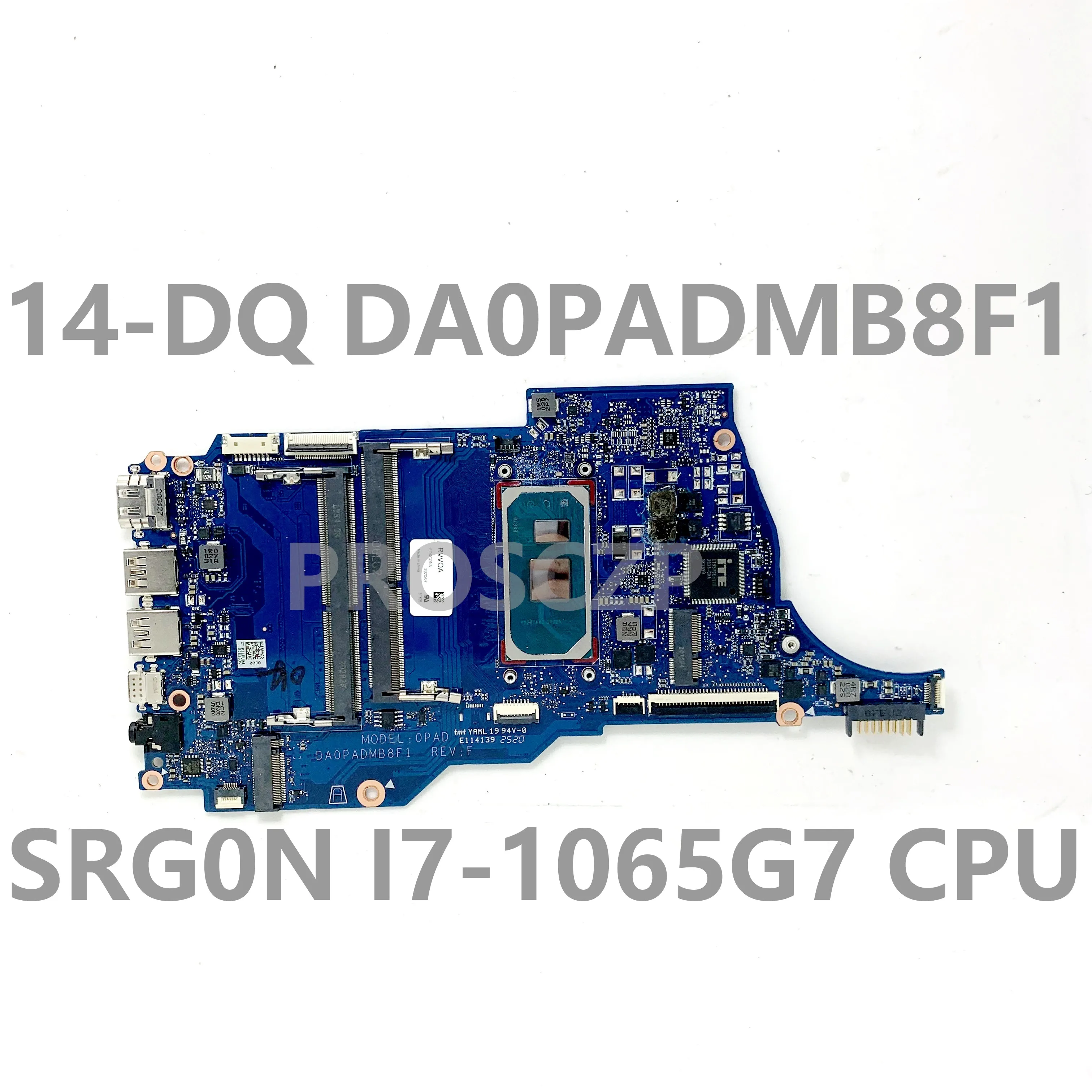 For HP 14-DQ 14S-DQ DA0PADMB8F1 High Quality Mainboard Laptop Motherboard With SRG0N I7-1065G7 CPU DDR4 100% Full Working Well