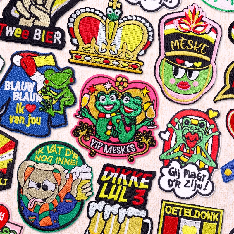 Dutch Oeteldonk Den‑Bosch Noord‑Brabant Carnival Iron‑on Embroidery Patch, Festival Patches for Clothing Jackets Backpacks Decor