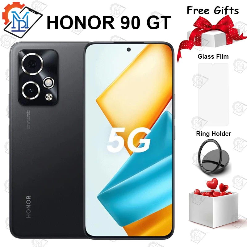 Originele Honor 90 GT 5G 6,7 "120 Hz AMOLED-scherm Leeuwebek 8 Gen 2 camera 50 MP batterij 5000 mAh NFC Google Play-smartphone