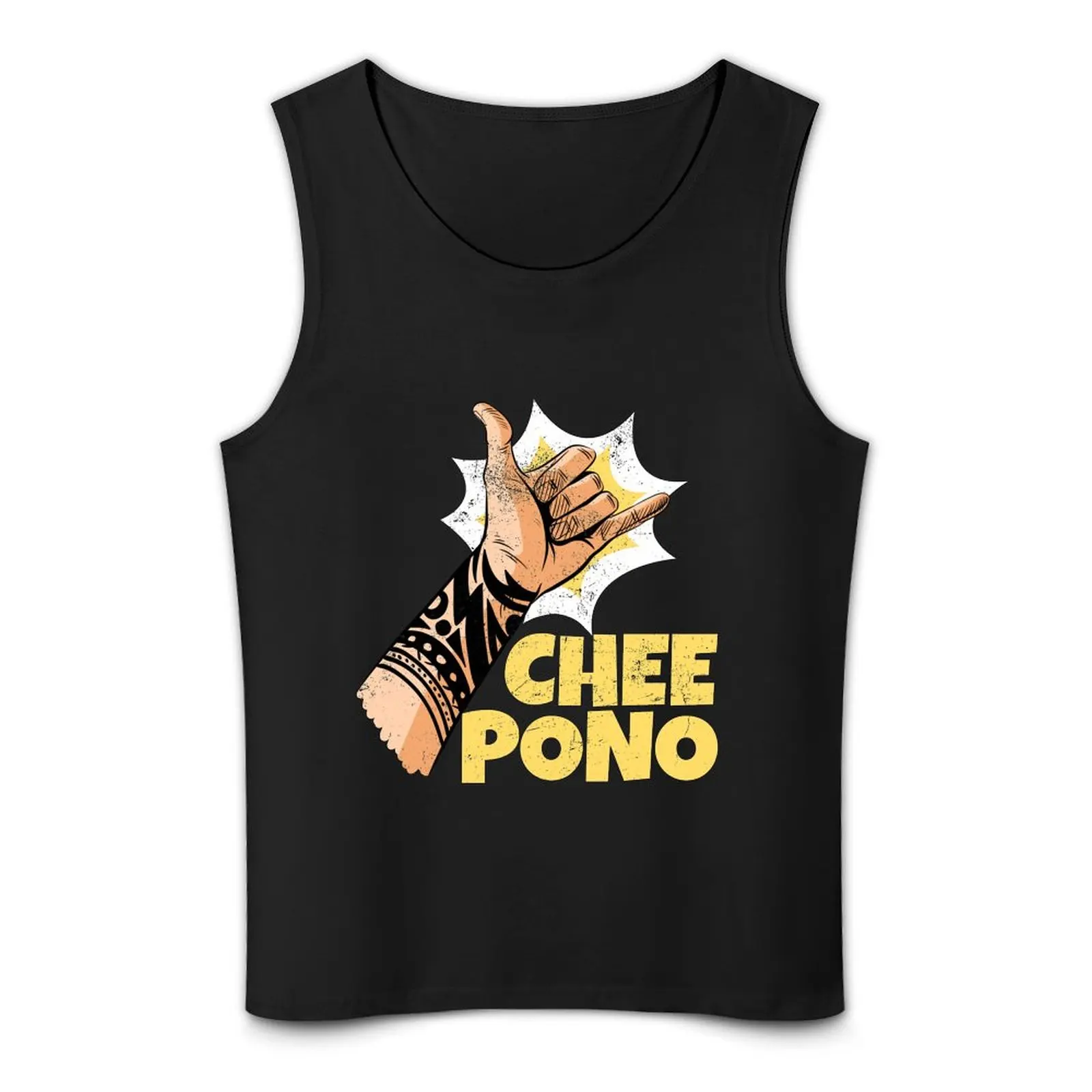 Chee Pono: Hang Loose Shaka Sign Tank Top gym accessories man men gym clothing gym accessories men