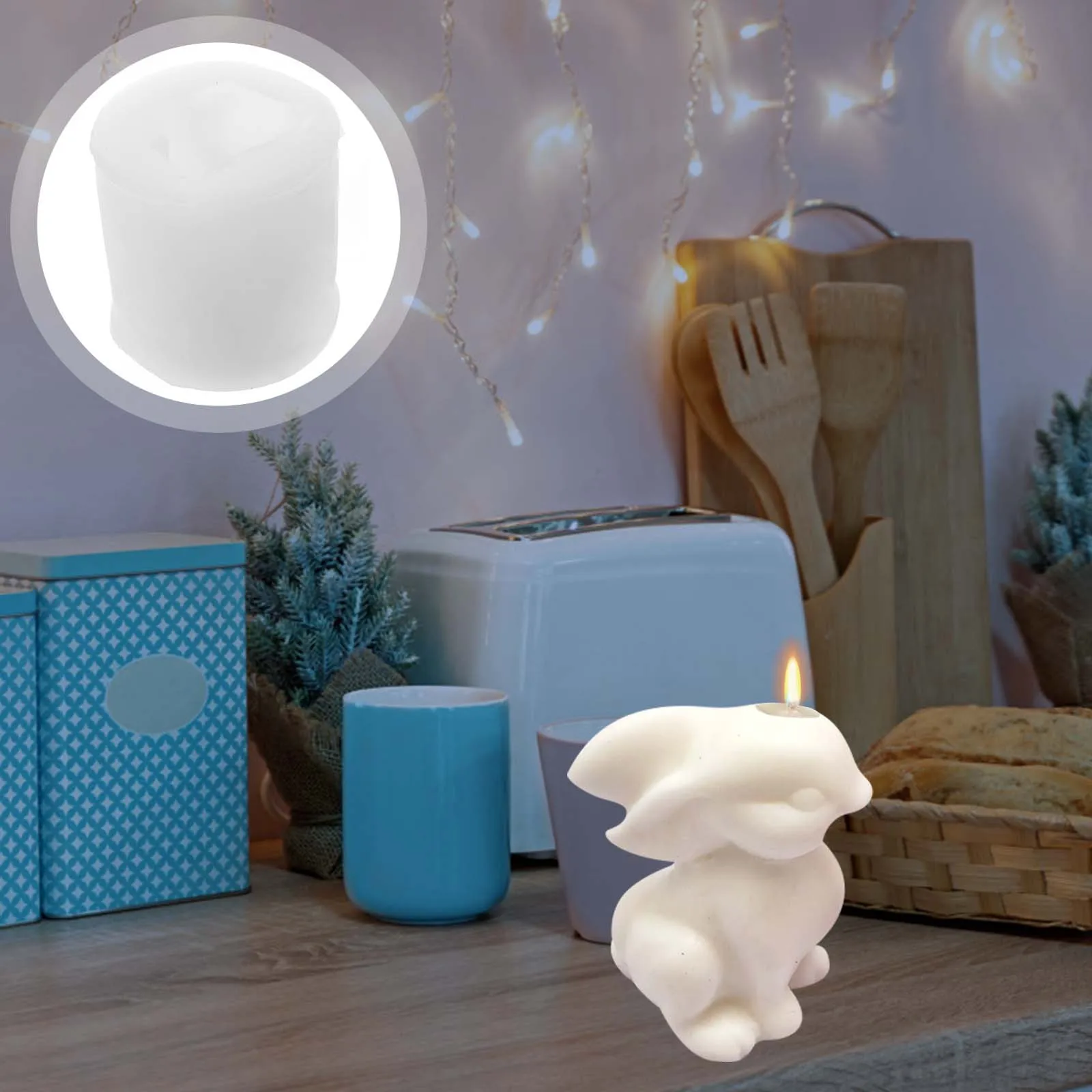 

Bunny Shaped Silicone Diy Non-Stick Rabbit Mold For Scented Candles Creative Diy Cake Mold Aroma Safe