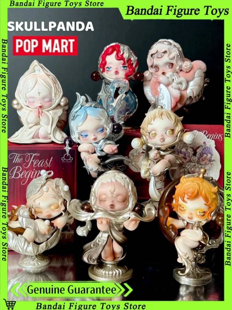 

Popmart Skullpanda The Feast Begins Series Figure Blind Box Cute Figurine Mystery Box Toys Doll Desktop Ornaments Kids Xmas Gift