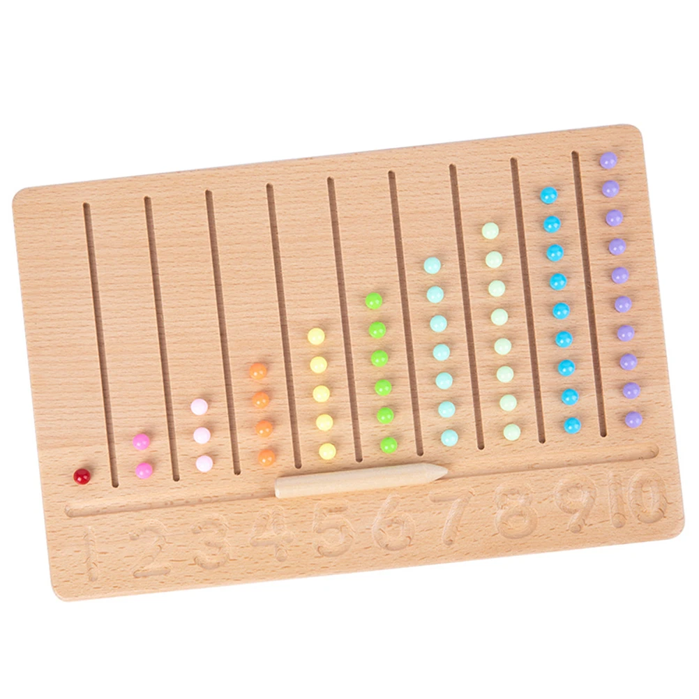 유아 교육을 위한 다채로운 구슬이 있는 대화형 나무 숫자 학습 추적 보드