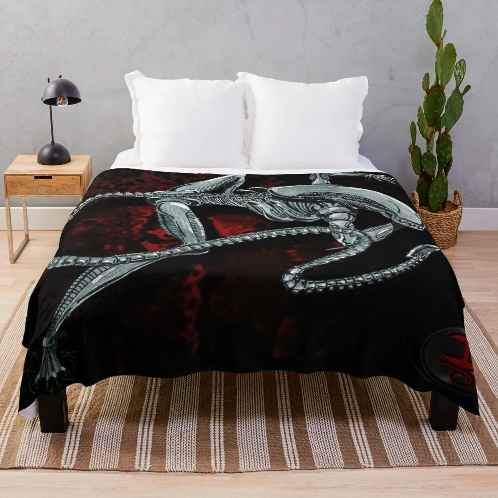 Xenomorph (DmNerdArtist) Throw Blanket Blankets Sofas Of Decoration cosplay anime Blankets