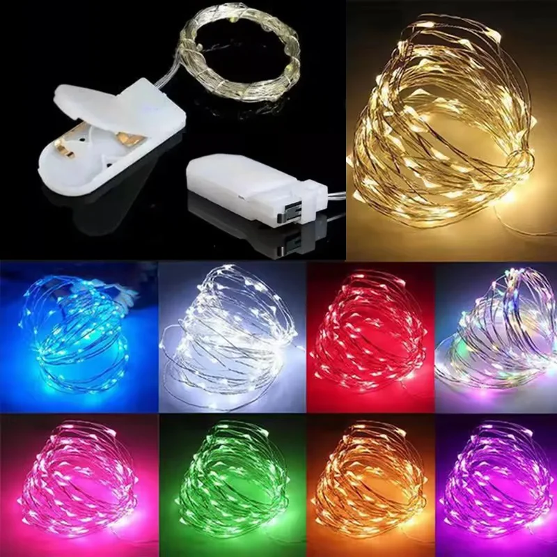 

1-10 м светодиодные гирлянды DIY медная проволока сказочный свет День святого Валентина Свадебная вечеринка Рождественский подарок на день рождения блестящая декоративная лампа