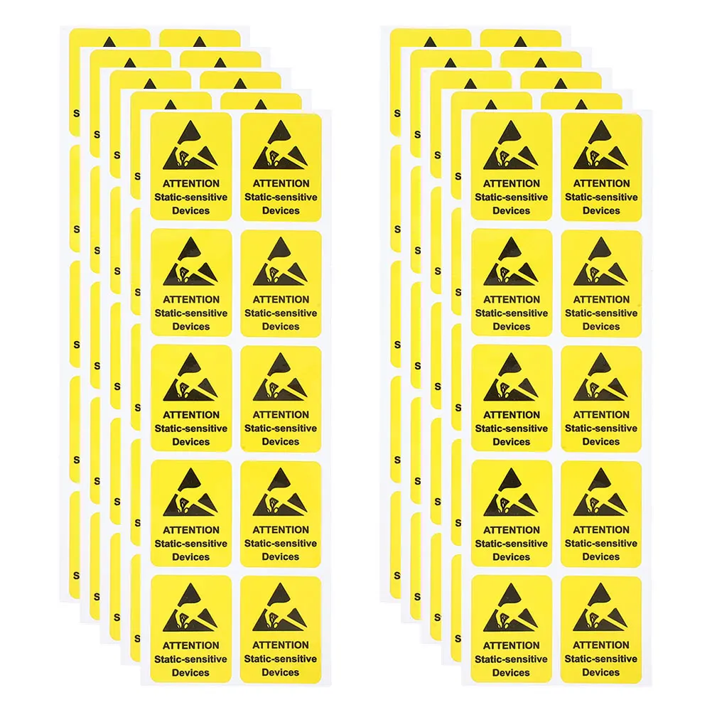 100 Pcs Anti Static Labels Electrostatic Warning Stickers Safety Signs High Adhesion No Touching Notice Protective Gloves