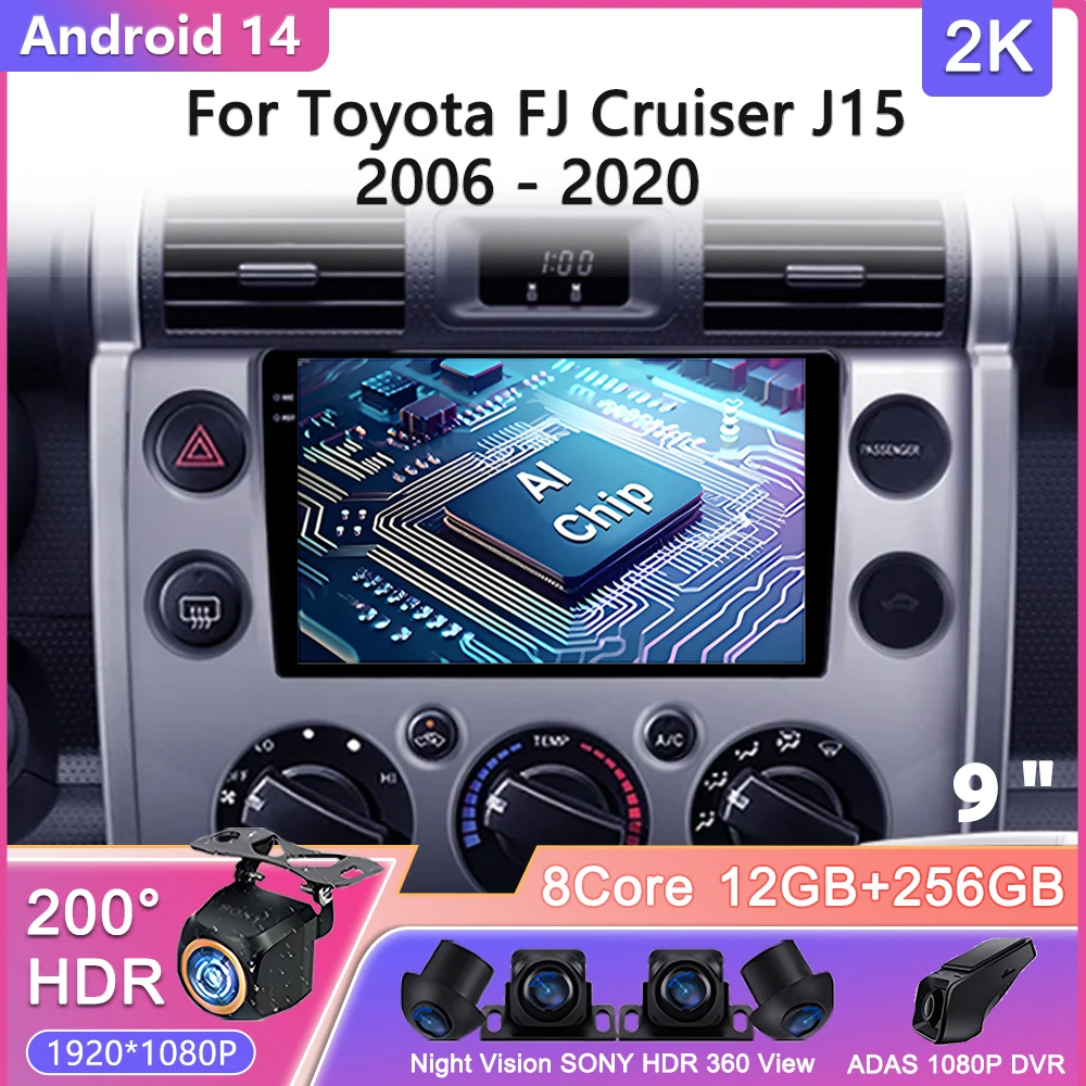 

Android 14 For Toyota FJ Cruiser J15 2006 - 2020 Car Radio Multimedia Video Player Navigation Head Unit Screen No 2Din DVD