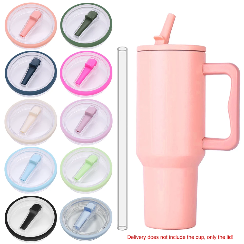 40 Oz Tumbler Flip Straw Lid Replacement Fit For Quencher Spill Proof Splash Resistant Tumbler Lids Flip Straw Lid Reusable Stra