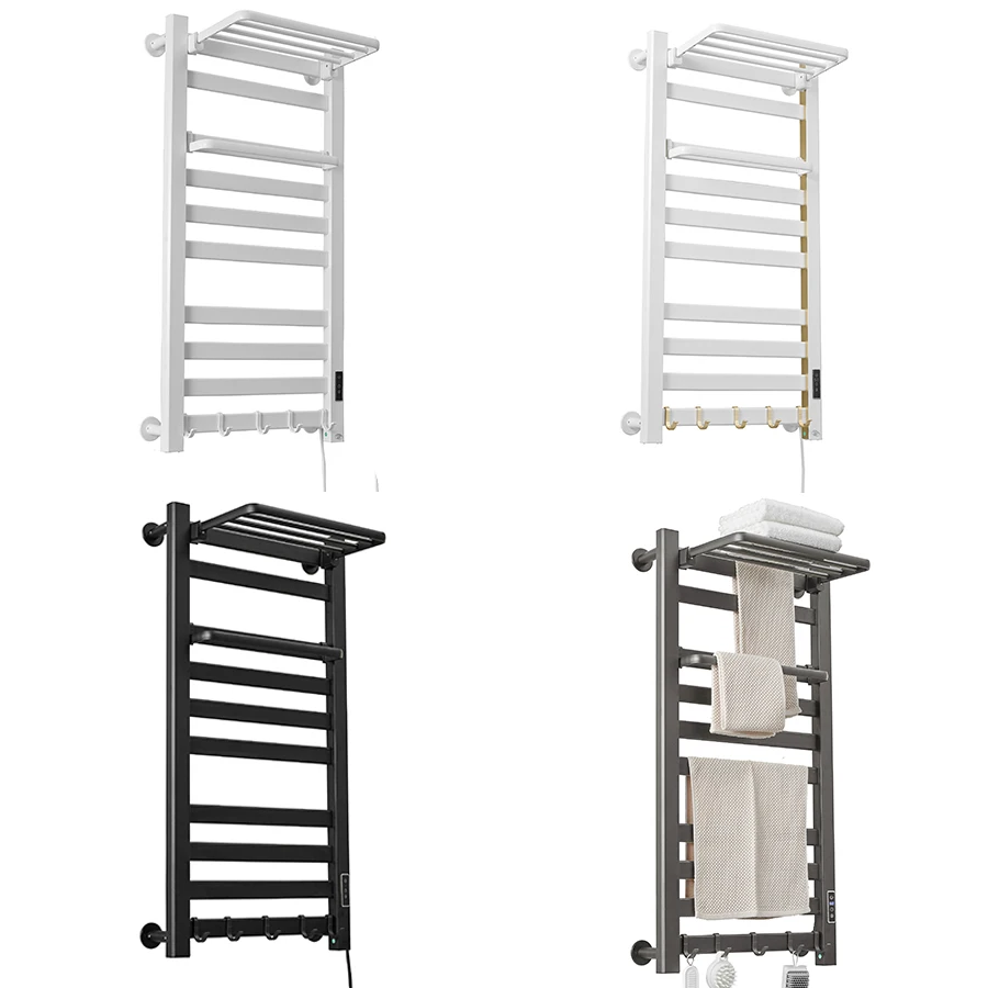 Intelligent Liquid Crystal Waterproof Bathroom Accessories Heated Heating Towel Rack Wall Mounted Electric Towel Rack