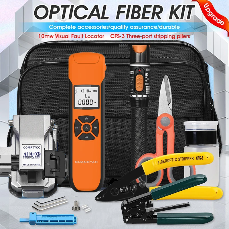 

Duke FTTH Fiber Optic Tool Kit with AUA-X9 Fiber Cleaver -70~+10dBm/-50~+26dBm G10 Optical Power Meter