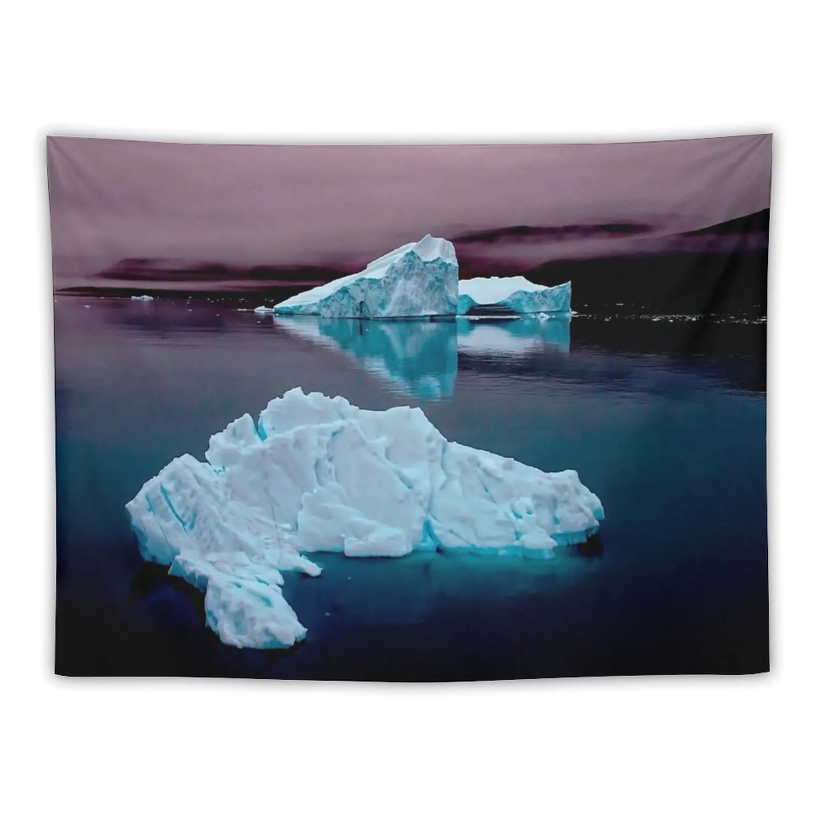 High Arctic Icebergs Tapestry Art Mural Wall Carpet Tapestry