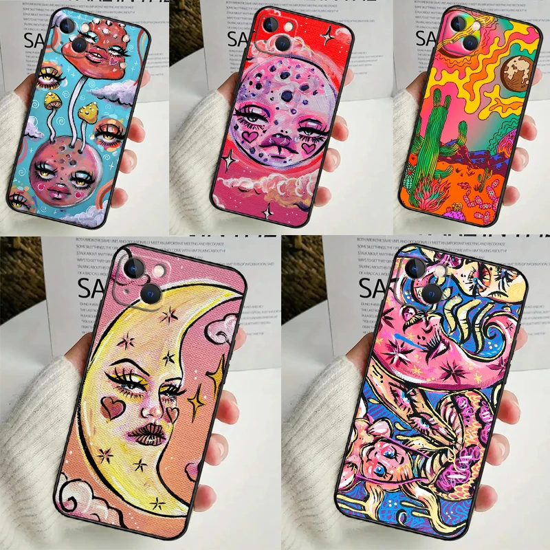 Funda Indie Kids Aesthetic Hippie Acid Trip para Huawei Nova 10 9 SE 3i 7i 8i 11i 12i Y60 Y61 Y70 Y72 Y73 Y90 Y91 P20 P40 P30 Lite