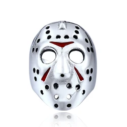 Beier New Punk Men Ring 316L Stainless Steel Biker Jason Voorhees Hockey With Red Colour Antique Men Jewelry LLBR8-461R