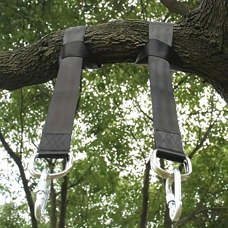 2Pcs Heavy Duty Tree Swing Sling Set - Camping Hammock with Two Safety Locking Buckles-Fits Swing Types Outdoor Swings Hammock