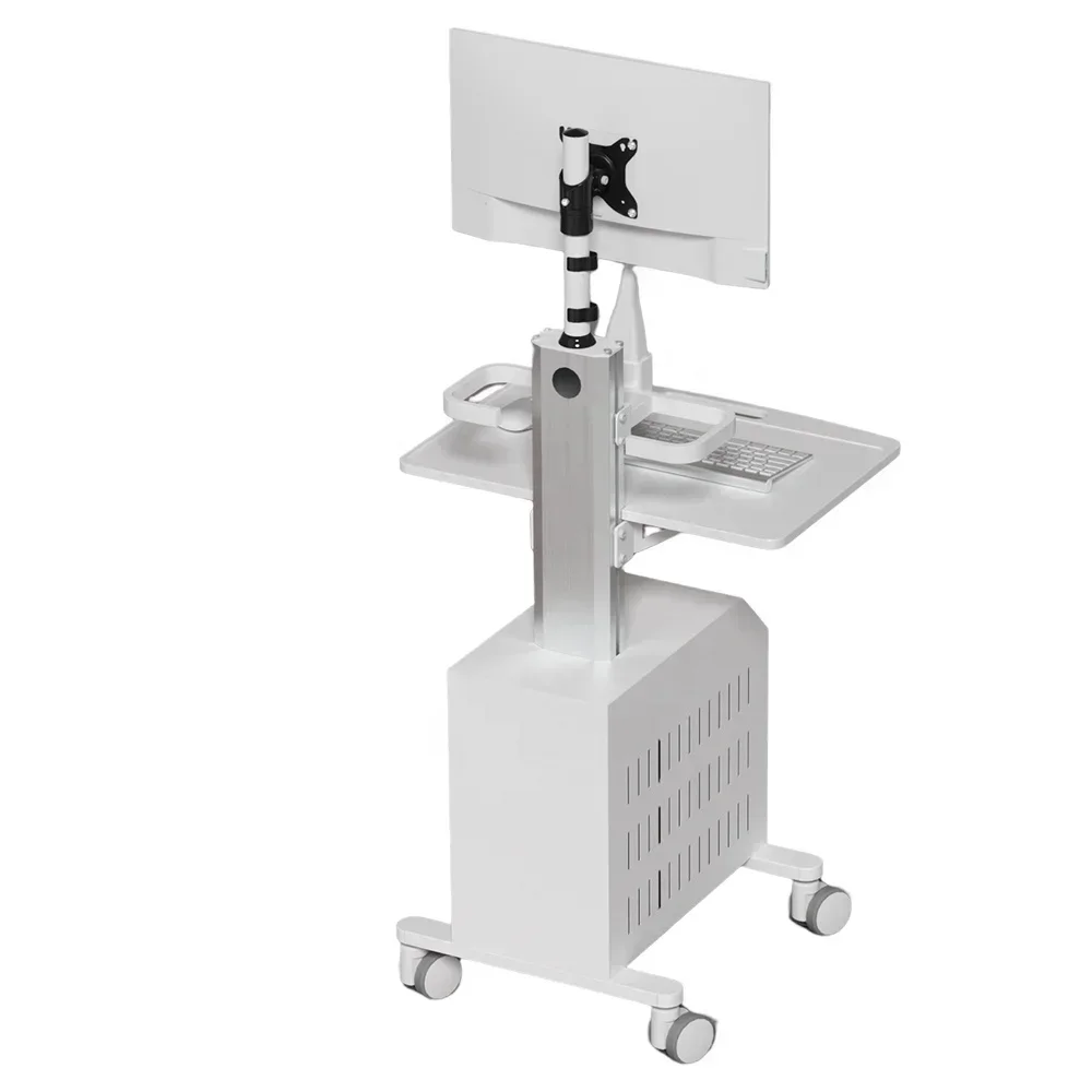 Medical Trolley Cart for Hospital With Mount Oral Scanner Holder CPU Holder Box Mobile Nurse Computer Trolley
