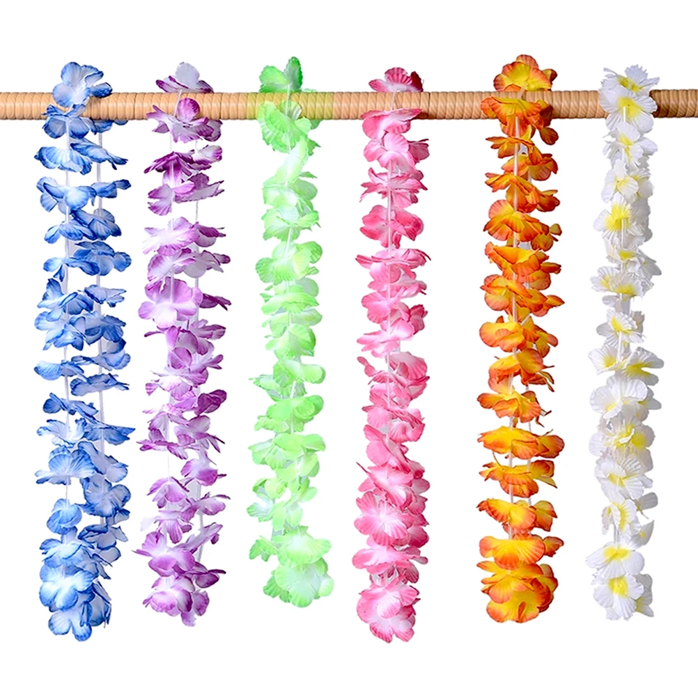 

36pcs Garland Set Hawaii Leis Artificial Flowers Neck Wreath Party Favors Decorative Room Beach Luau Birthday Themes