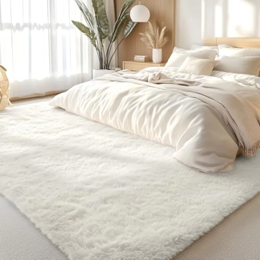 

6x9 Machine Washable Large Area Rugs for Living Room Bedroom Soft Fluffy Shaggy Bedside Rug Indoor Floor Carpet for Girls and B