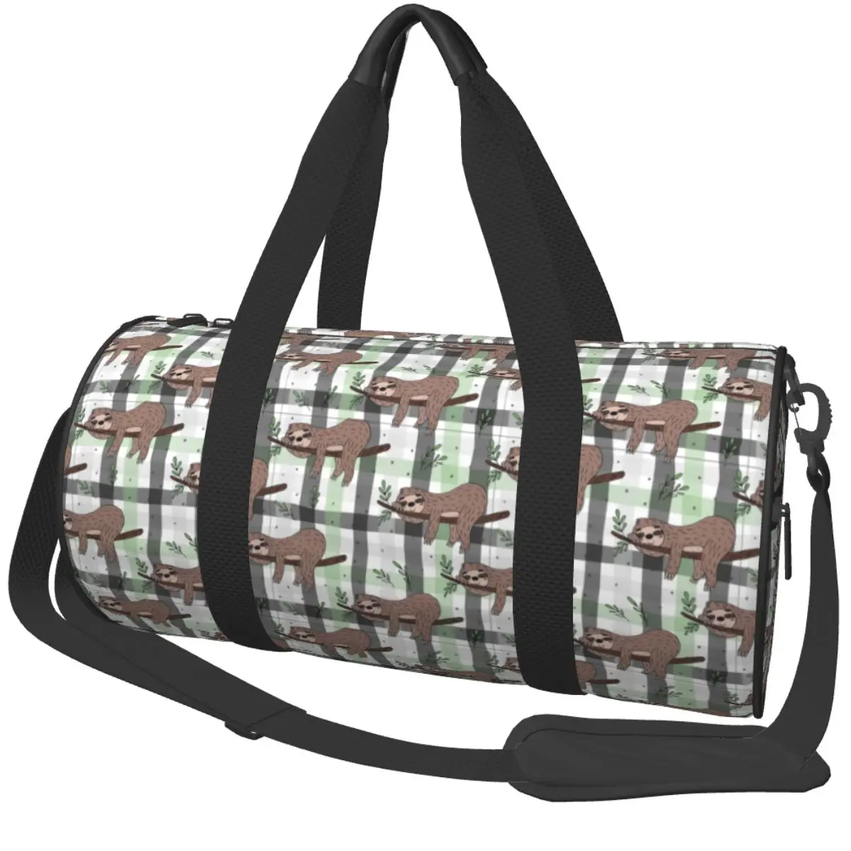 Sleeping Sloth Gym Bag Cartoon Cute Oxford Sports Bags Gym Accessories Travel Training Handbag Retro Fitness Bag For Male Female