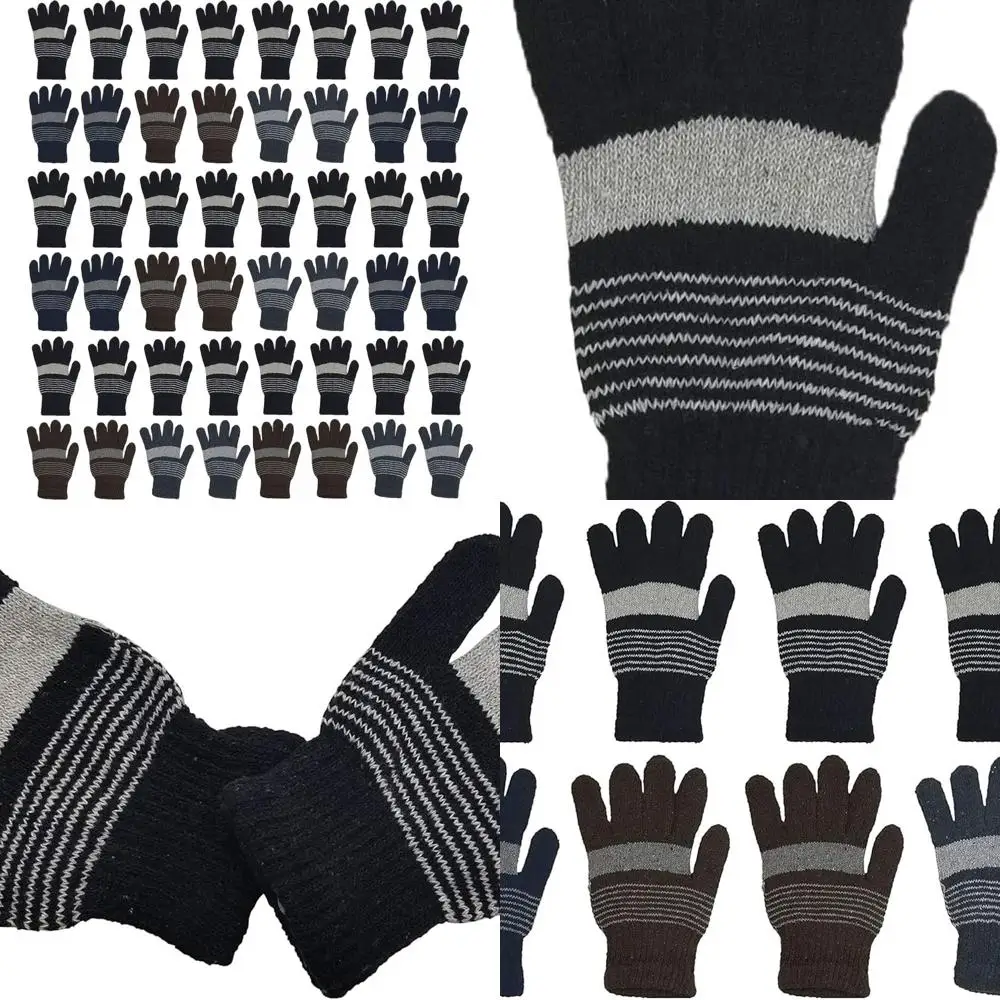 

48 Pack Winter Warmth Gloves, Soft Brushed Lining, Elastic Fit for Men & Women