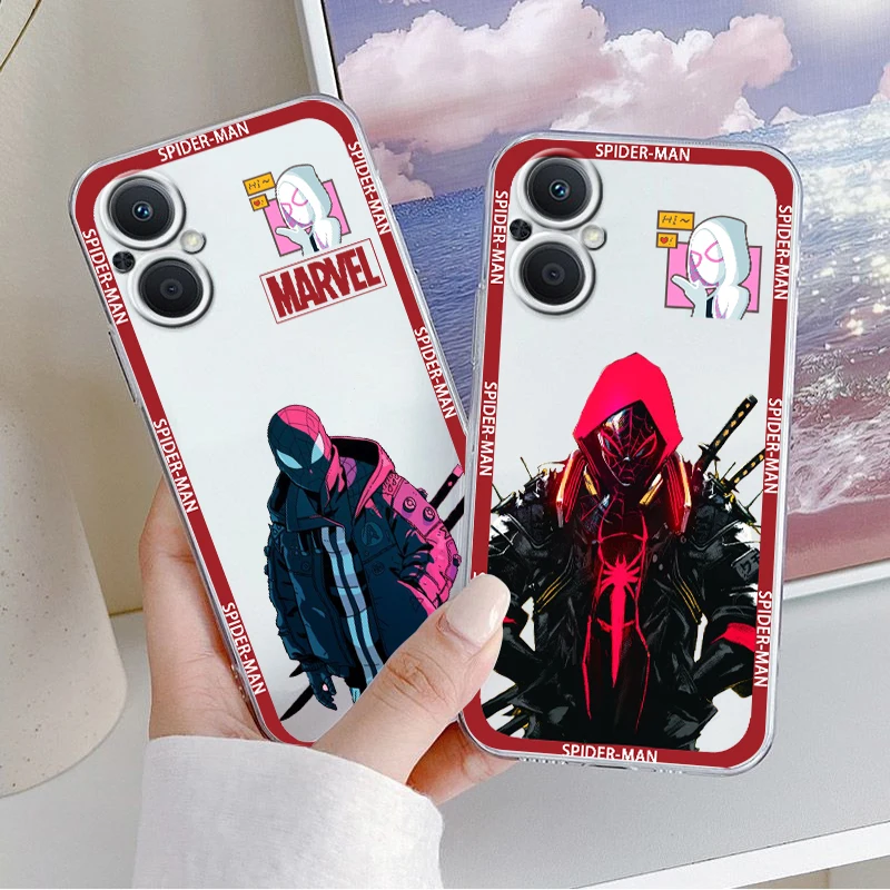 Marvel Spiderman Peter Parker For OPPO A5 A9 A53 S A74 Reno 7 6 5 4 2 Find X3 X2 Z Lite Neo Pro Plus transparent Phone Case