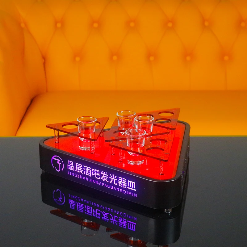

LED Luminous Cocktail Glass Rack Professional Drink Display Stand for Nightclub Party Bar Wine Serving