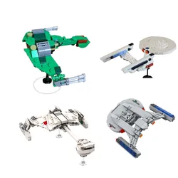 Gobricks Space Stared Spacecraft Klingons D7 Battles Cruisered Building Block set Treked Akira Class Bird of Prey Brick Toy Gift