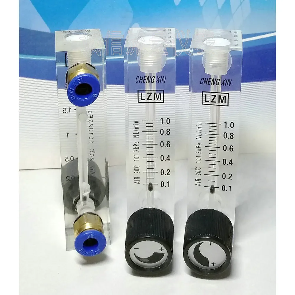 

0.1-1 0.2-2 0.3-3 0.5-5 1-10 LPM LZM-4T Air Panel Flowmeter Rotameter With Valve Push In Fit 6 8 10mm OD Tube