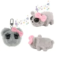 Mini 10cm Music Sad Hamster Meme Plush Toy Key Chain Fun Sounding Hamster Stuffed Animals Backpack Pendant
