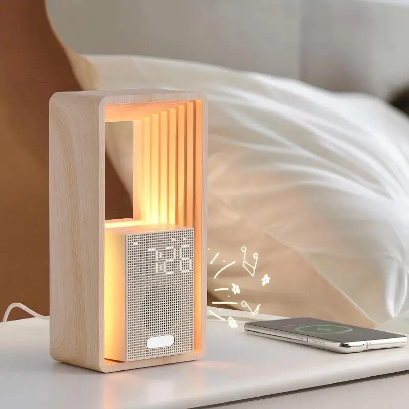 Sunrise Simulation Alarm Clock with White Noise Speaker Dimmable Bedside Ambient Night Light Desktop Clock for Home Bedroom Use