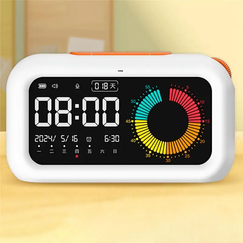 ABUN Smart Voice Time Manager, Intelligent Student Self-Regulation Learning Alarm Clock, Visual Countdown, 100-Day Countdown