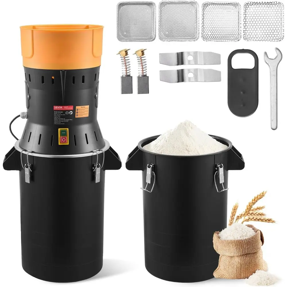 

Электрическая мельница для зерна, коммерческая мельница для специй высокой мощности 600 Вт, измельчитель-пульверизатор на 25 л с оцинкованными лезвиями, для сухих продуктов