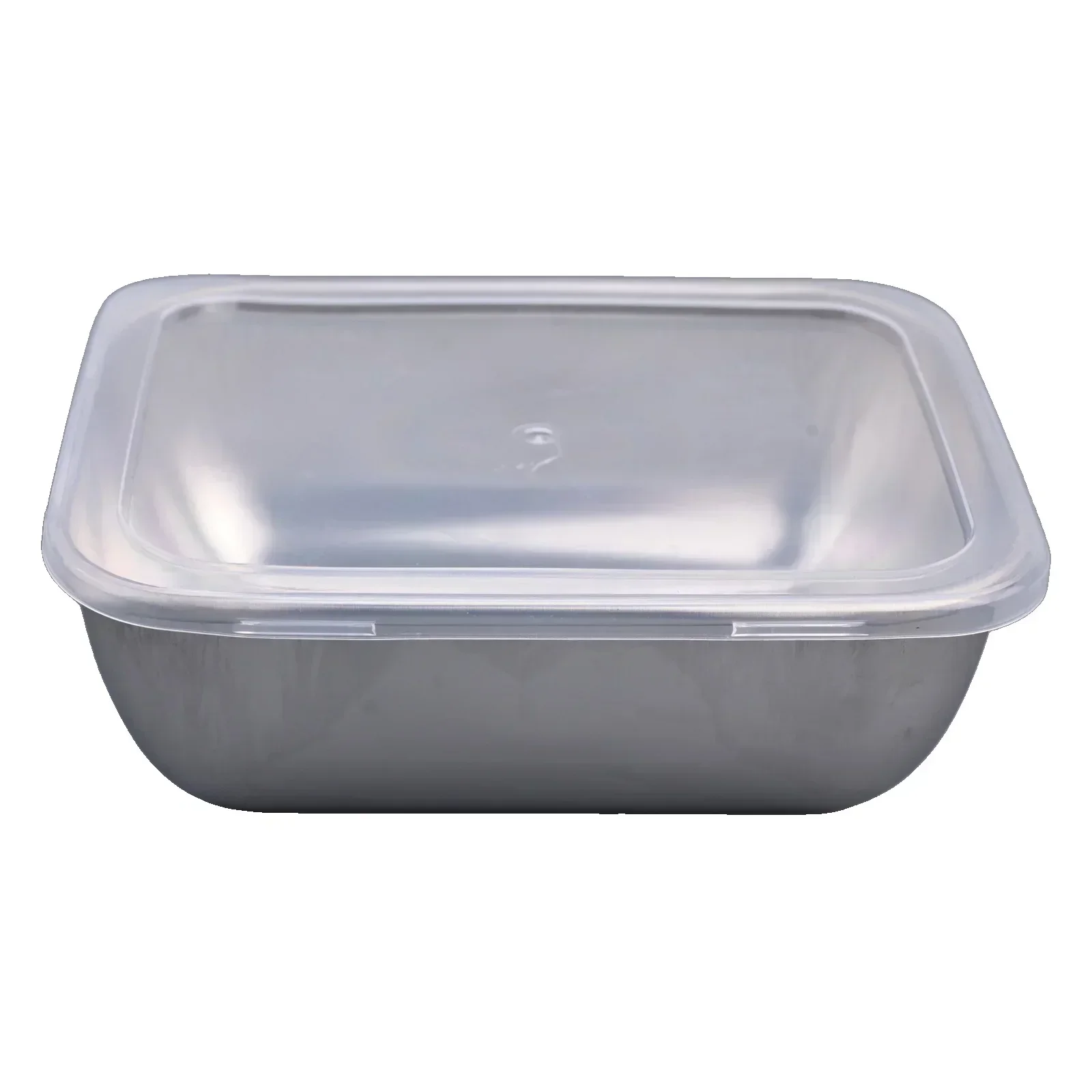 Stainless Steel Square Plate With Lid Rectangular Food Storage Pan Commercial Dish Tray Large Freshing Lunch Box Container