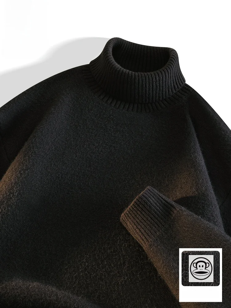 

High Collar One-Piece Fce Knitted Sweater Men's Winter Comfortable Faionable Monkey Face Warm Long Sve Top