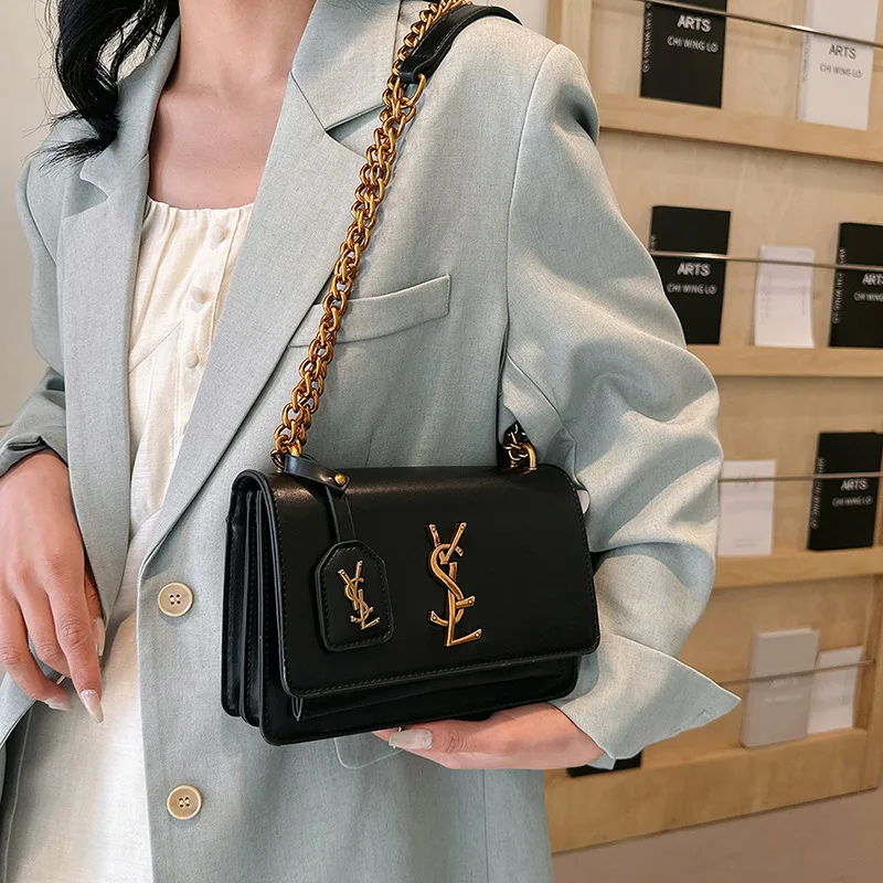 Torba crossbody o dużej pojemności - elegancka torba na ramię z łańcuszkiem, pojemna torebka do pracy, stylowa torebka na telefon dla kobiet