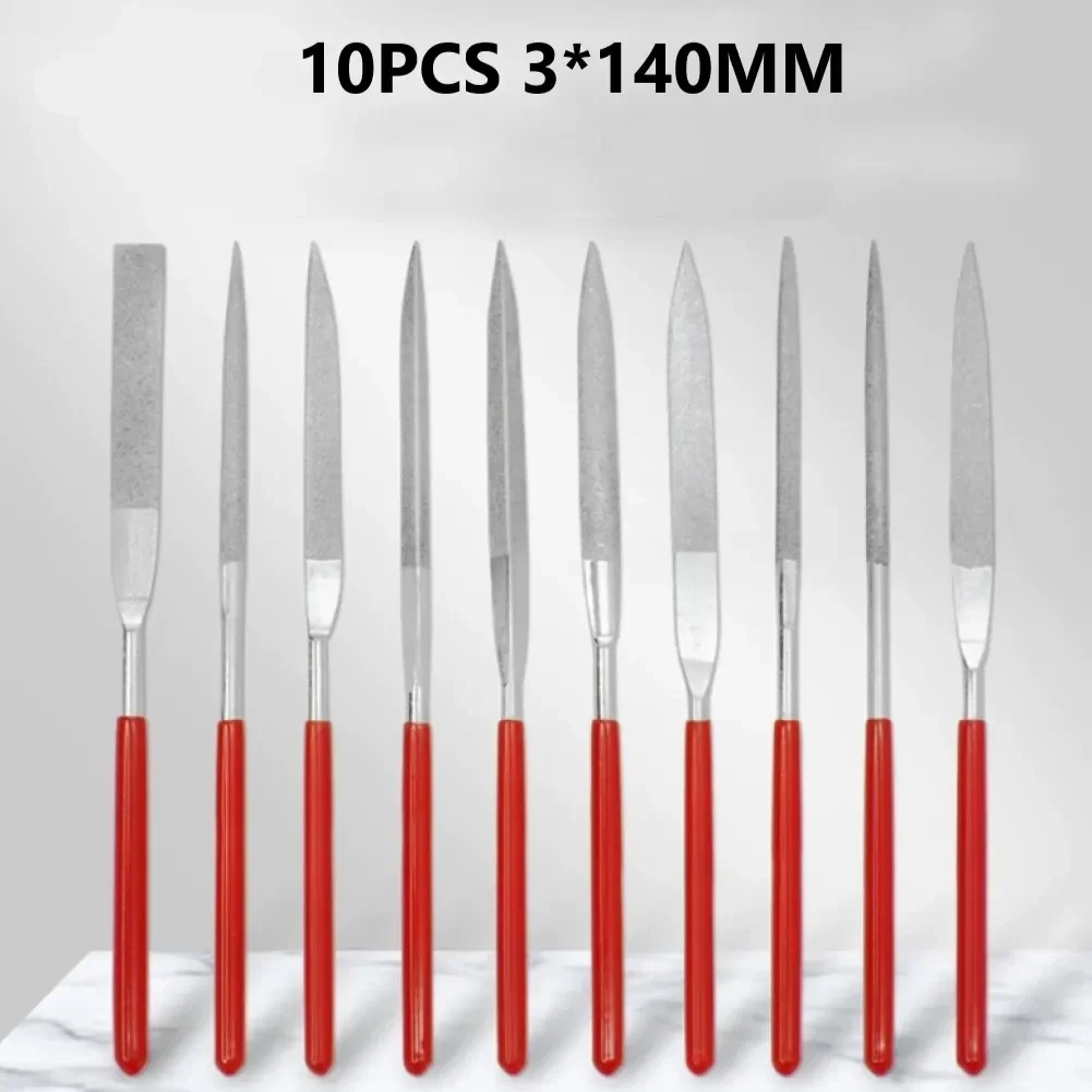 10pcs Diamond Files Metal Jeweler Stone Polishing Plating Alloy Needle Rasp File Set For Woodworking DIY Wood Carving Tools