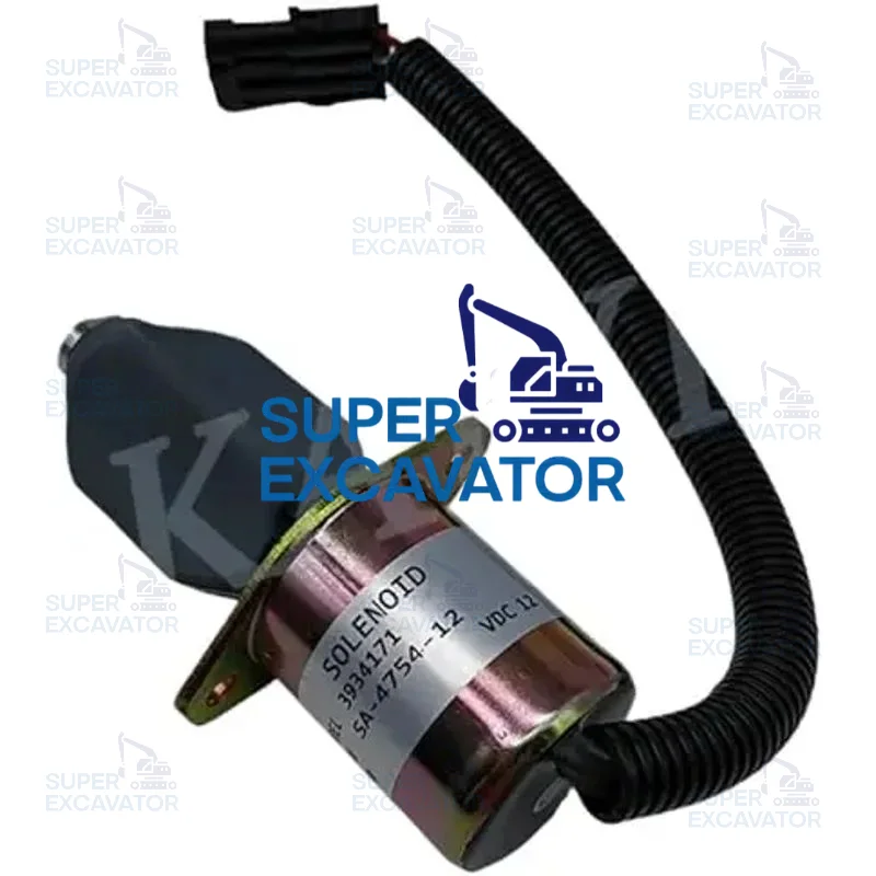 

Excavator Spare Parts Diesel Engine 12V Shutoff Solenoid 3934171 SA-4754-12 Stop Solenoid For CUMMINS (3934171/SA-4754-12)