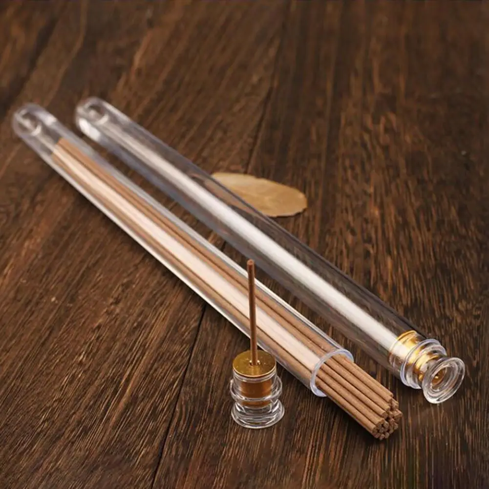 6Pcs Incense Stick Tube Clear Acrylic Detachable Airtight Lid Incense Holder Incense Burner Yoga Meditation Incenses Storage Box