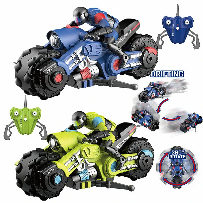 Véhicule de dérive de course de moto cascadeur télécommandé avec lumière, modèle de voiture à grande vitesse, jouets de jeu pour garçons, cadeaux pour enfants, 2.4g, 1:10