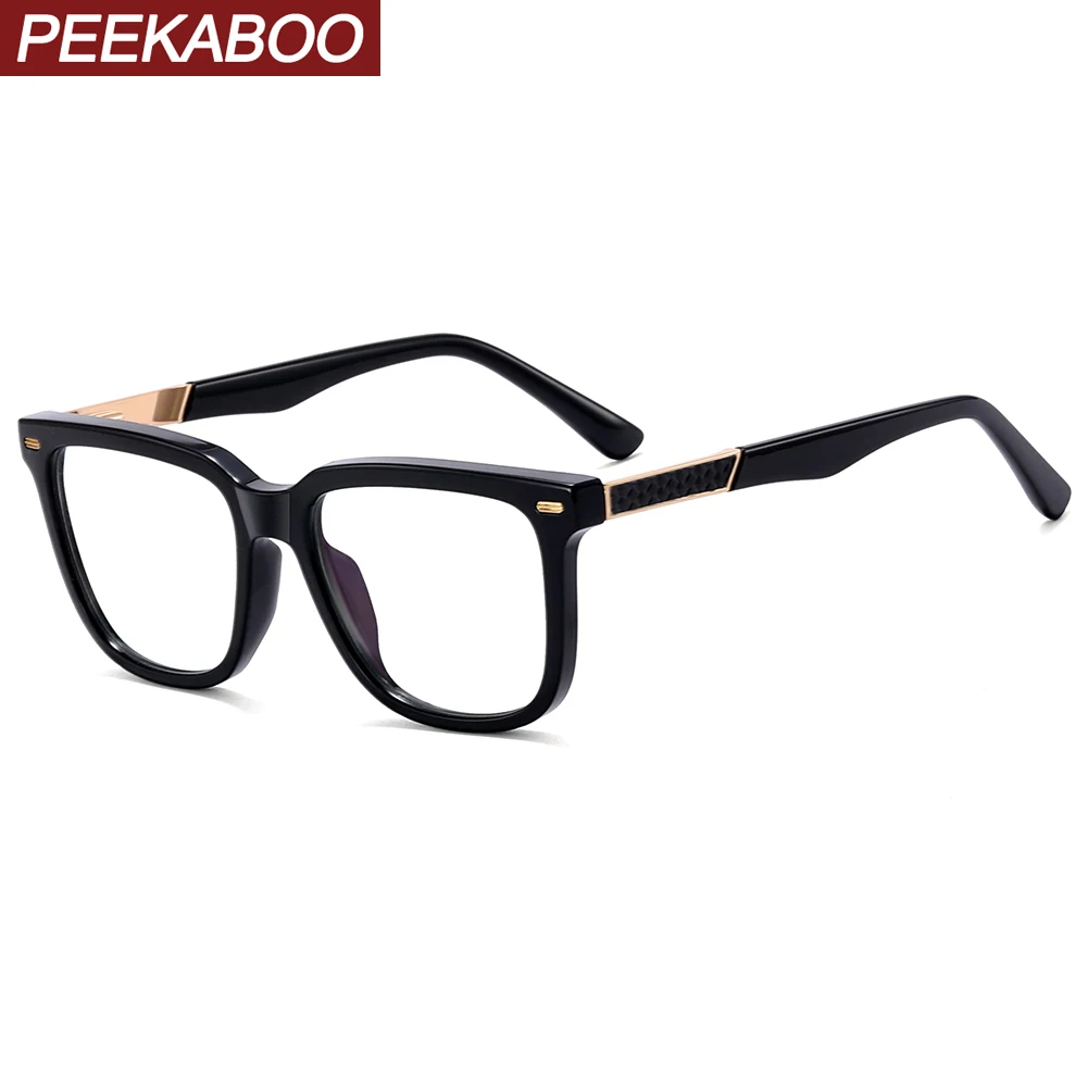 Peekaboo blue light blocking glasses male clear lens black transparent grey fashion glasses frame for men accessories gift items