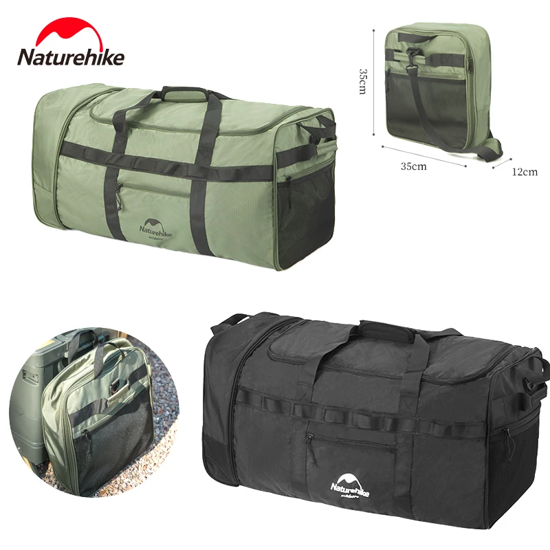 Naturehike 88L Camping Folding Trolley Bag Outdoor Travel High-Capacity Polyester Luggage Sundries Equipment Trunk Wheeled Bag