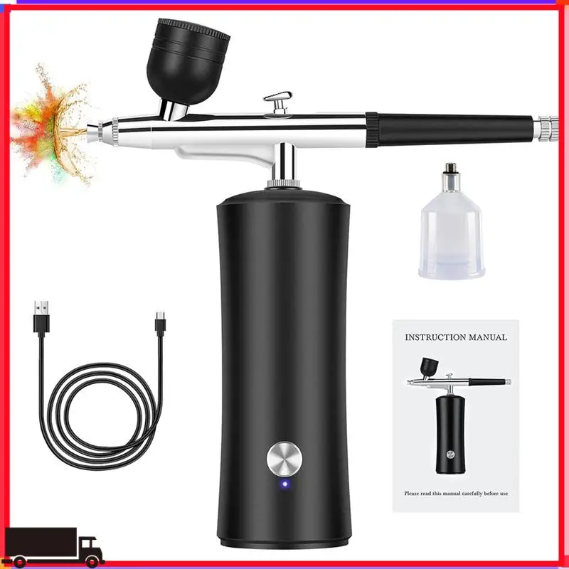 

Airbrush Kit With Compressor, Auto Handheld Airbrush Gun With 0.3Mm Tip, Rechargeable, Portable Air Brushes Durable