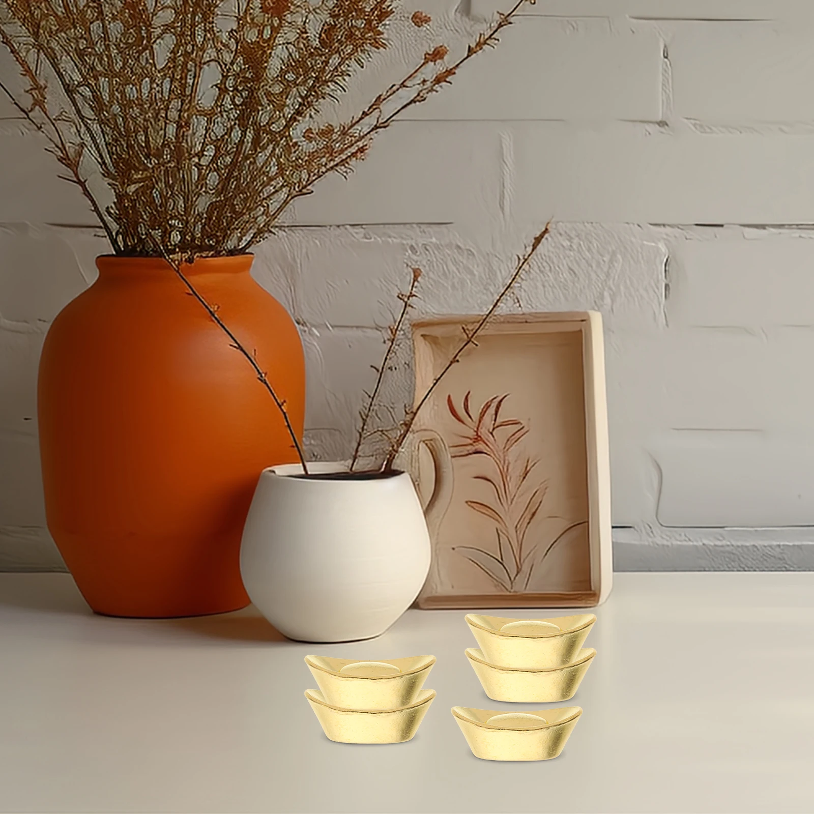 

10Pcs Mini Ingot Decorative Craft Small Shelf Decor Living Room Desktop Ornament Good Fortune Symbol Wealth Decoration