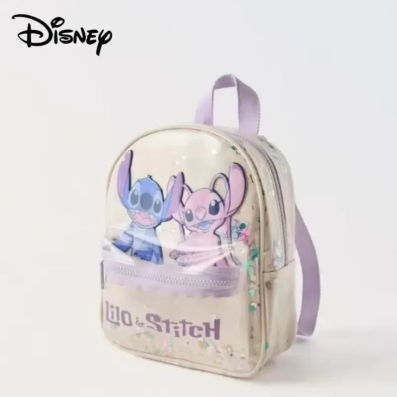 2024 New Disney Stitch Cartoon Sequin Trendy Fashion Boys And Girls Backpack Multifunctional Kindergarten School Bag