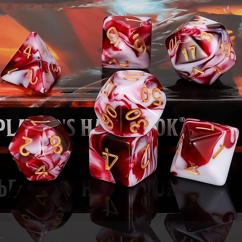 Dnd Acrylic Solid Dice Rounded Edg Polyhedral Dice D+D Dice Set For Dungeon and Dragon Pathfinder Role Playing Game(RPG)MTG Game