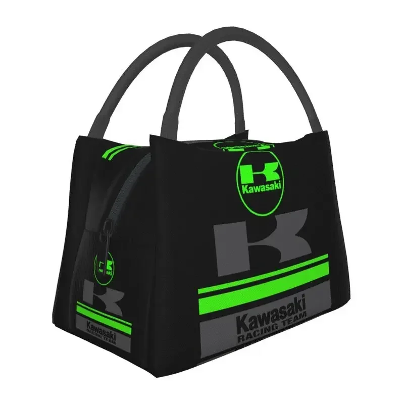 Benutzer definierte kawasakis Motorrad Logo Lunch pakete Frauen Wärme kühler isoliert Lunchbox für Arbeit Pin oder Reise Lunch bag