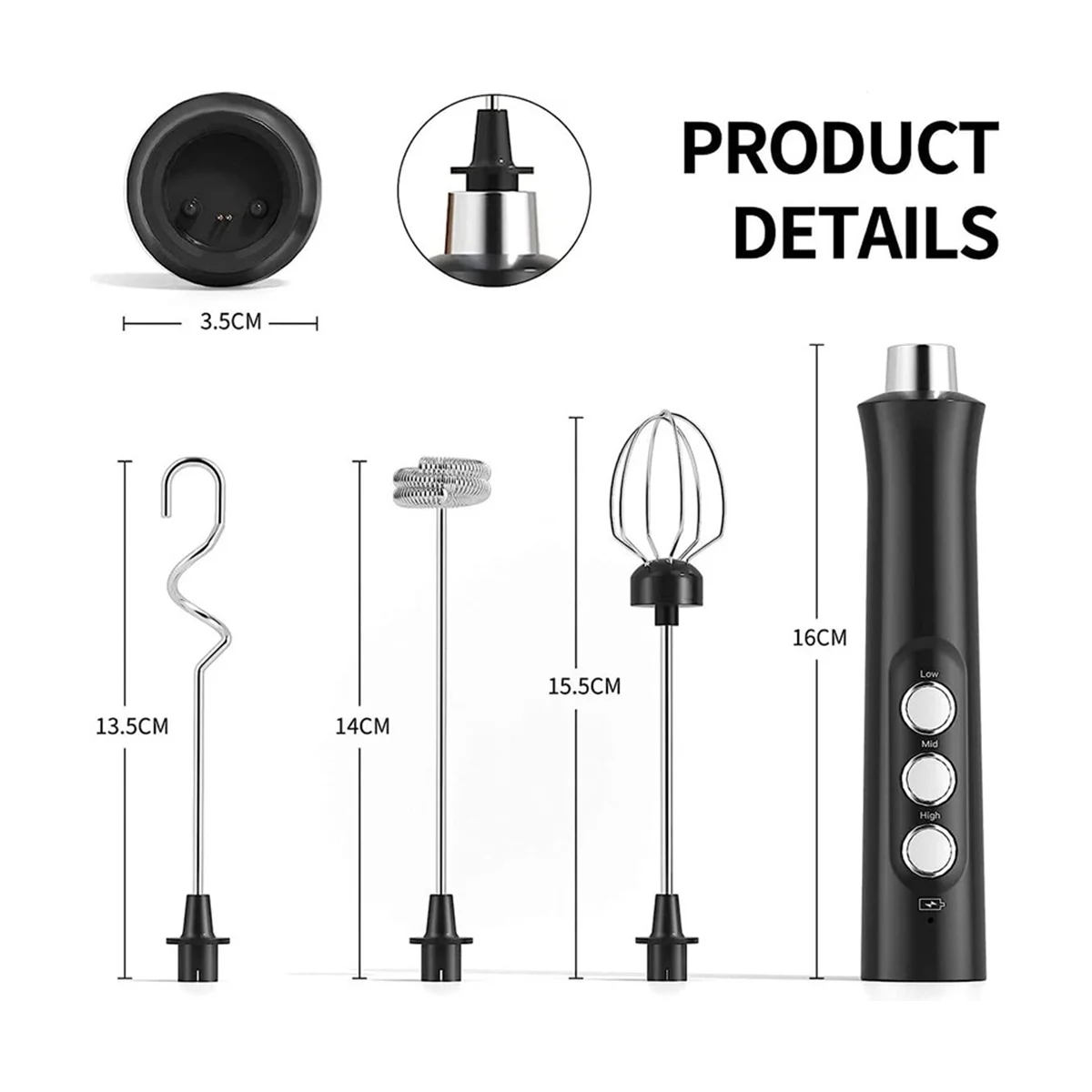 USB 전기 우유 거품기, 휴대용 에그 비터, 커피 음료 믹서, 실용적인, A, 3 거품기 속도, 계란 교반 포머
